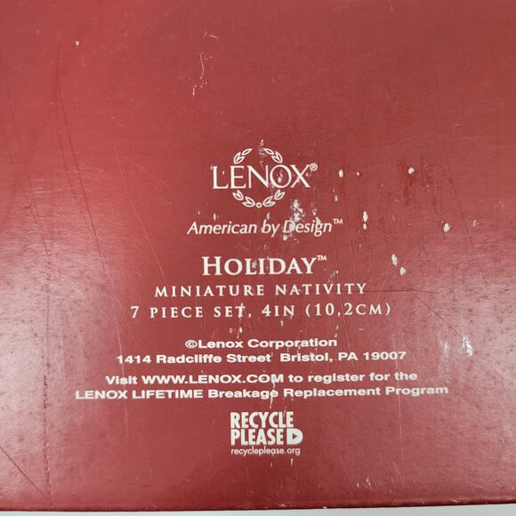 Lenox Christmas Nativity Set Ivory Porcelain 24 kt Gold Trim NEW Dead Stock 7 Pc - Picture 4 of 13